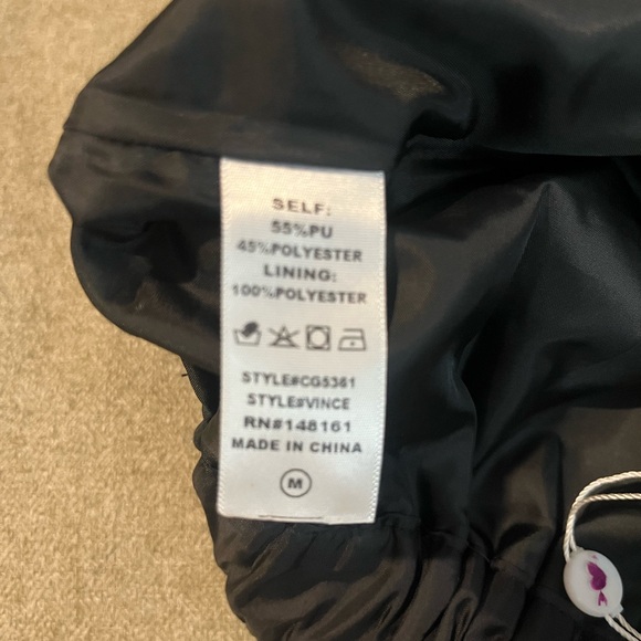 Vince Glossy Black Women's Shorts - Picture 3 of 6